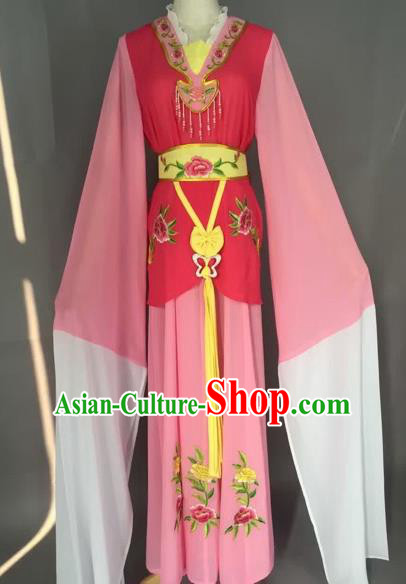 Chinese Beijing Opera Maidservants Pink Clothing Ancient Palace Lady Costume for Adults