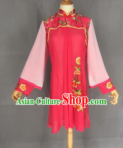 Chinese Traditional Peking Opera Actress Rosy Blouse Ancient Countrywoman Costume for Adults