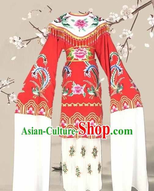Chinese Traditional Beijing Opera Actress Red Dress Ancient Palace Empress Costume for Adults