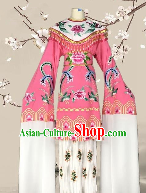 Chinese Traditional Beijing Opera Actress Pink Dress Ancient Palace Empress Costume for Adults