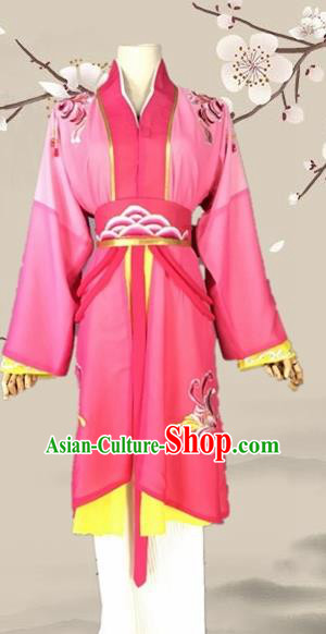 Chinese Ancient Swordswoman Pink Costume Traditional Beijing Opera Martial Arts Women Dress for Adults