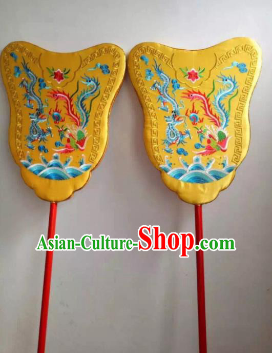 Chinese Traditional Beijing Opera Props Peking Opera Yellow Palace Fans