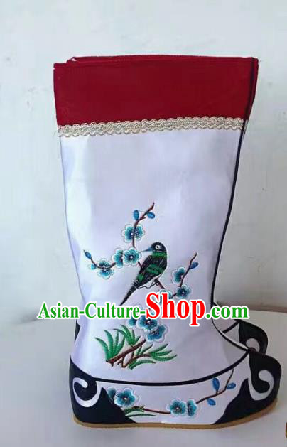 Chinese Traditional Beijing Opera Shoes Peking Opera Takefu Embroidered Boots for Men