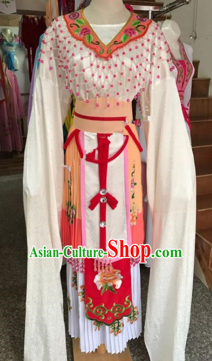 Chinese Ancient Princess Orange Costume Traditional Beijing Opera Diva Dress for Adults