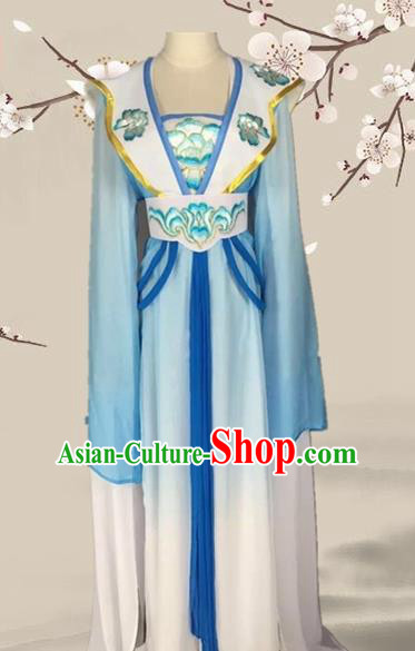 Chinese Ancient Palace Princess Blue Dress Traditional Beijing Opera Diva Costume for Adults