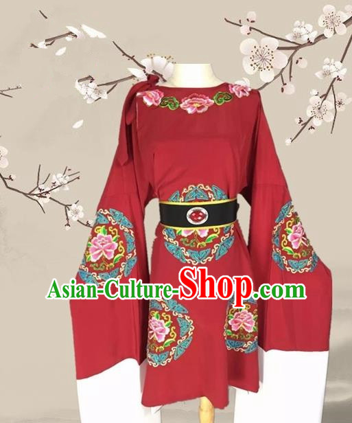 Chinese Ancient Dowager Countess Wine Red Clothing Traditional Beijing Opera Pantaloon Costume for Adults