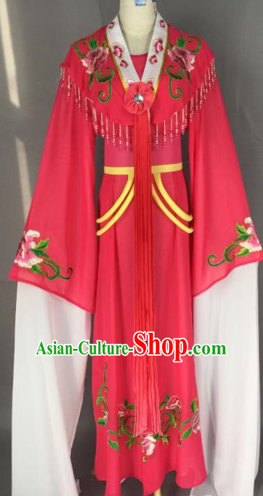 Chinese Ancient Palace Princess Rosy Dress Traditional Beijing Opera Actress Costume for Adults