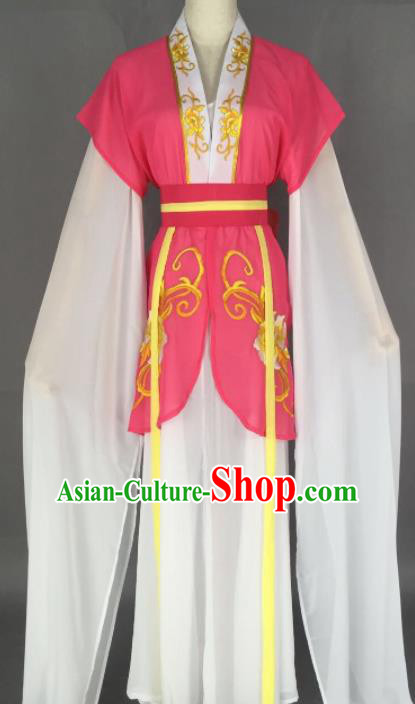 Chinese Ancient Court Maid Pink Dress Traditional Beijing Opera Actress Costume for Adults