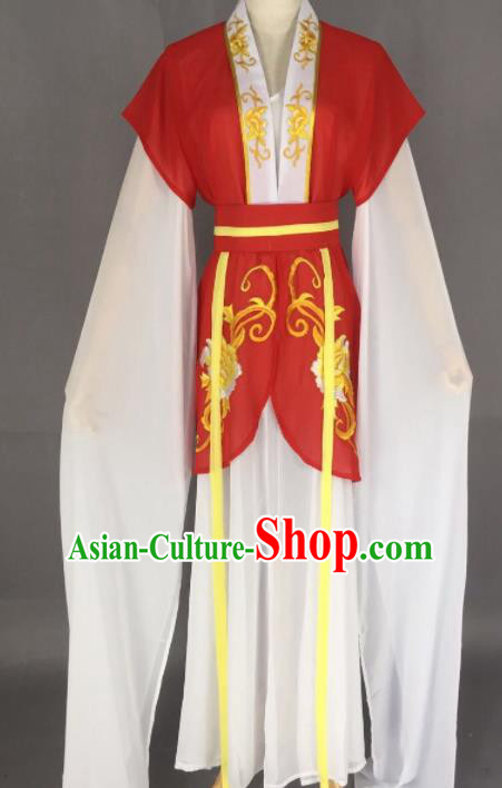 Chinese Ancient Court Maid Red Dress Traditional Beijing Opera Actress Costume for Adults