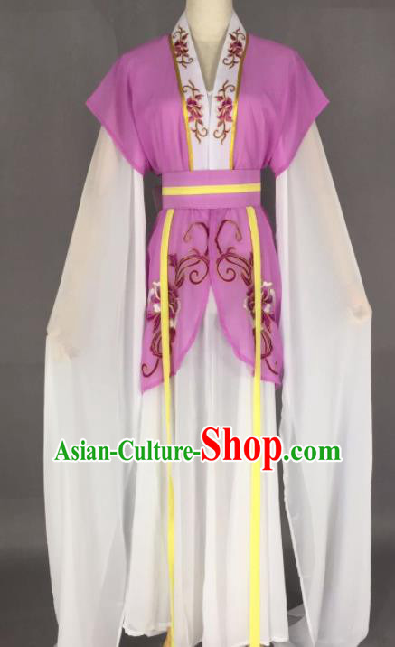 Chinese Ancient Court Maid Purple Dress Traditional Beijing Opera Actress Costume for Adults