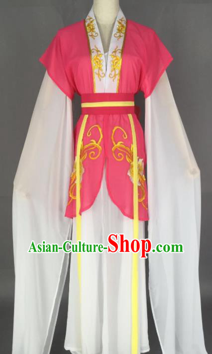 Chinese Ancient Court Maid Rosy Dress Traditional Beijing Opera Actress Costume for Adults