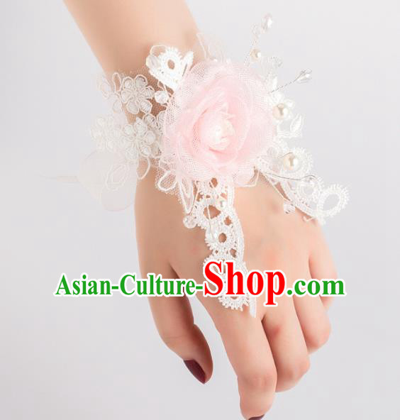 Top Grade Bride Waist Accessories Silk Rose Wrist Flowers Bracelet for Women