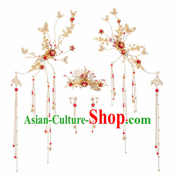 Chinese Ancient Hanfu Wedding Hair Accessories Traditional Hairpins Complete Set for Women