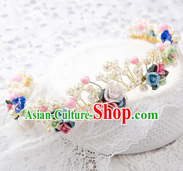 Top Grade Wedding Hair Accessories Bride Flowers Royal Crown Headwear for Women