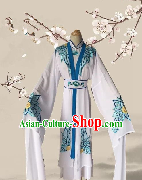 Chinese Ancient Buddhist Nun Hanfu Dress Traditional Beijing Opera Actress Costume for Adults