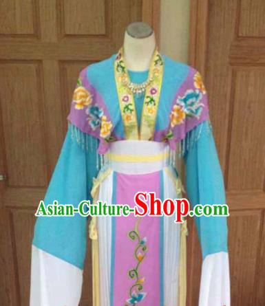 Chinese Ancient Fairy Blue Hanfu Dress Traditional Beijing Opera Actress Costume for Adults