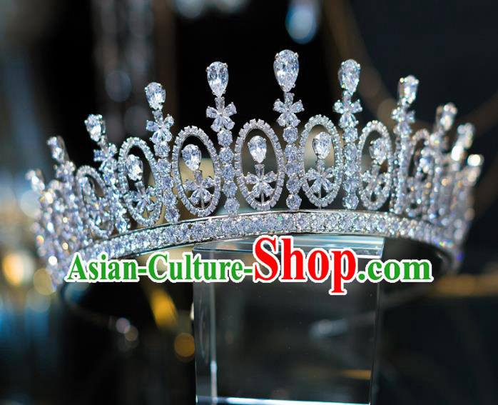 Top Grade Bride Hair Accessories Princess Zircon Royal Crown Headwear for Women