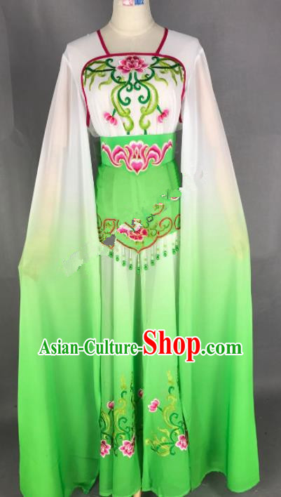 Chinese Ancient Court Maid Green Dress Traditional Beijing Opera Diva Costume for Adults