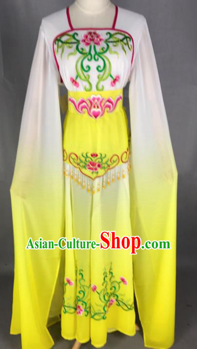 Chinese Ancient Court Maid Yellow Dress Traditional Beijing Opera Diva Costume for Adults