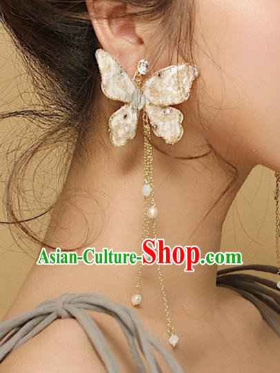 Top Grade Bride Wedding Accessories Crystal Butterfly Earrings for Women