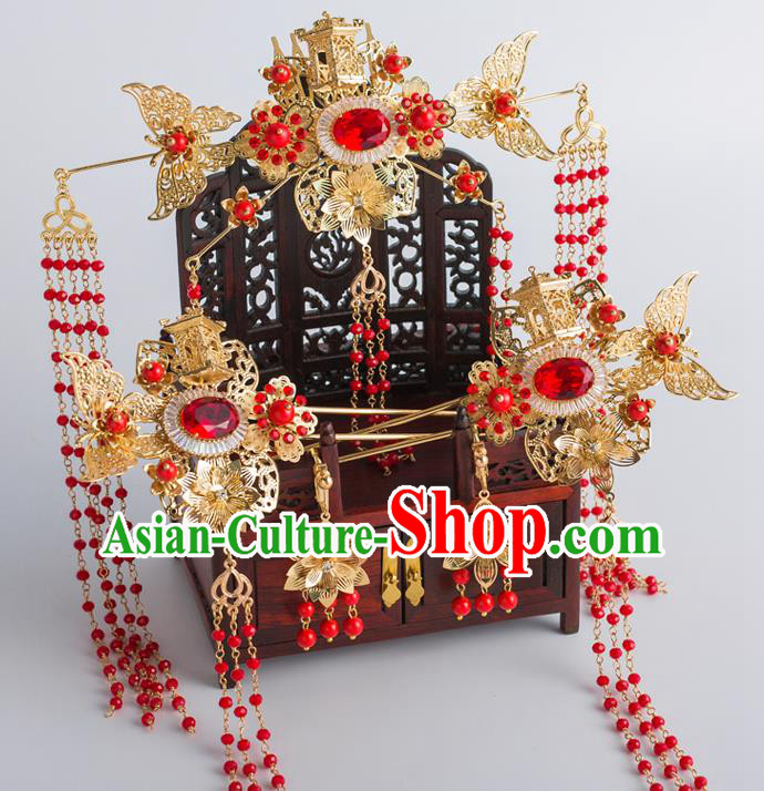 Chinese Ancient Wedding Bride Hair Clips Hair Accessories Traditional Hairpins for Women