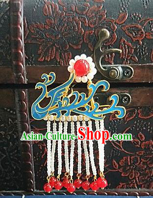 Chinese Ancient Qing Dynasty Hair Accessories Palace Phoenix Tassel Hairpins for Women