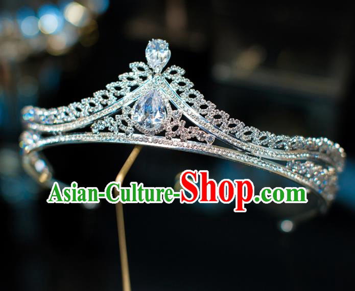 Top Grade Wedding Hair Accessories Baroque Princess Zircon Royal Crown for Women