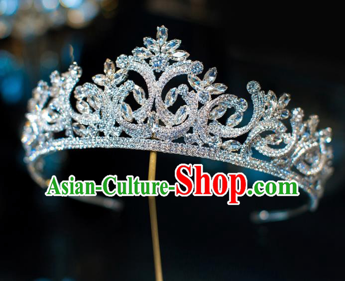 Top Grade Wedding Bride Hair Accessories Baroque Princess Zircon Royal Crown for Women