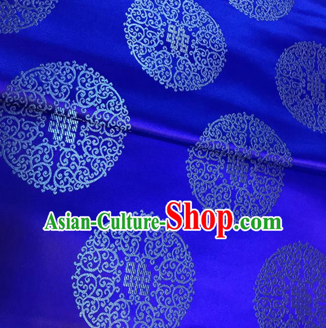 Asian Chinese Traditional Royal Pattern Blue Brocade Fabric Silk Fabric Chinese Fabric Material