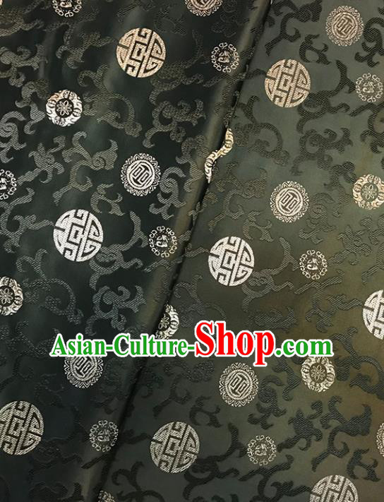 Asian Chinese Traditional Palace Pattern Atrovirens Brocade Fabric Silk Fabric Chinese Fabric Material