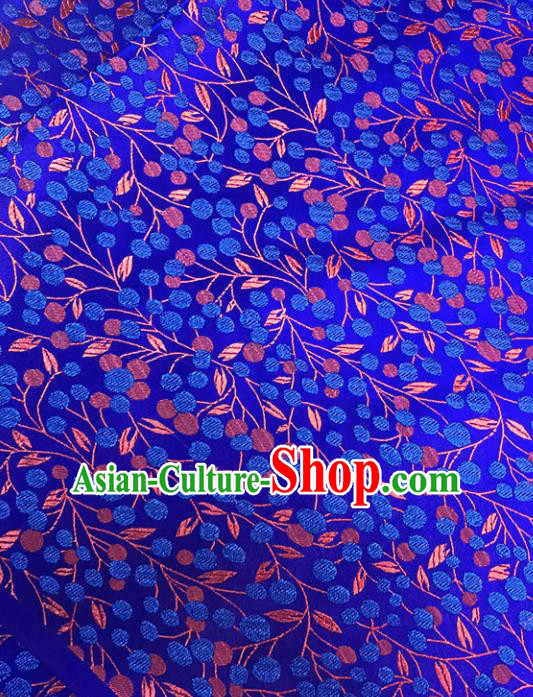 Asian Chinese Traditional Pattern Royalblue Brocade Fabric Silk Fabric Chinese Fabric Material