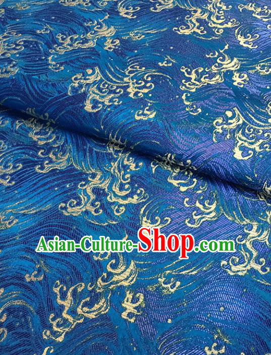 Asian Chinese Traditional Cheongsam Blue Brocade Fabric Silk Fabric Chinese Fabric Material