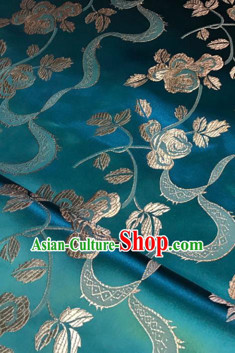 Green Brocade Asian Chinese Traditional Palace Pattern Fabric Silk Fabric Chinese Fabric Material