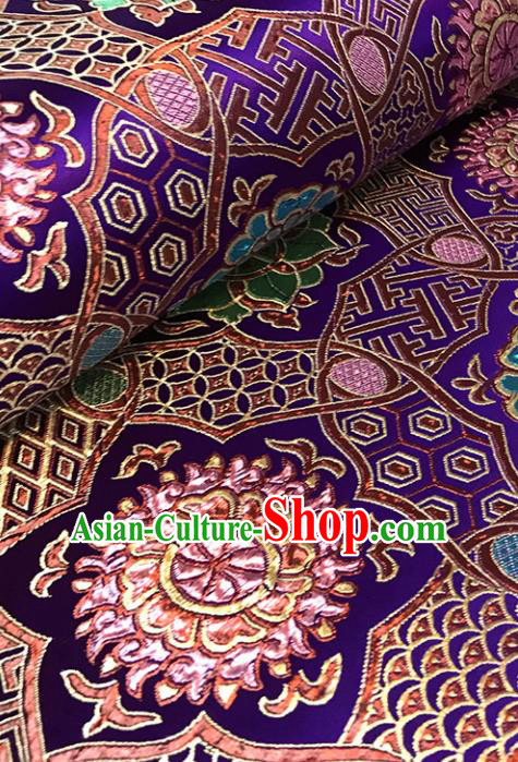 Purple Brocade Asian Chinese Traditional Pattern Fabric Silk Fabric Chinese Fabric Material