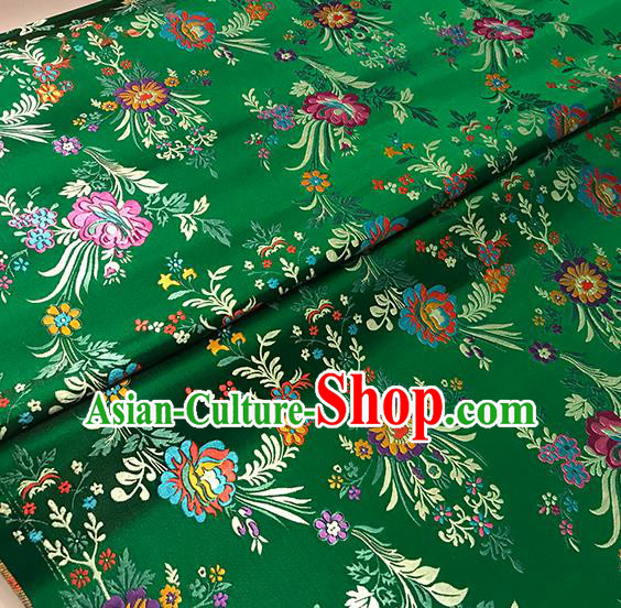 Asian Green Brocade Chinese Traditional Begonia Pattern Fabric Silk Fabric Chinese Fabric Material