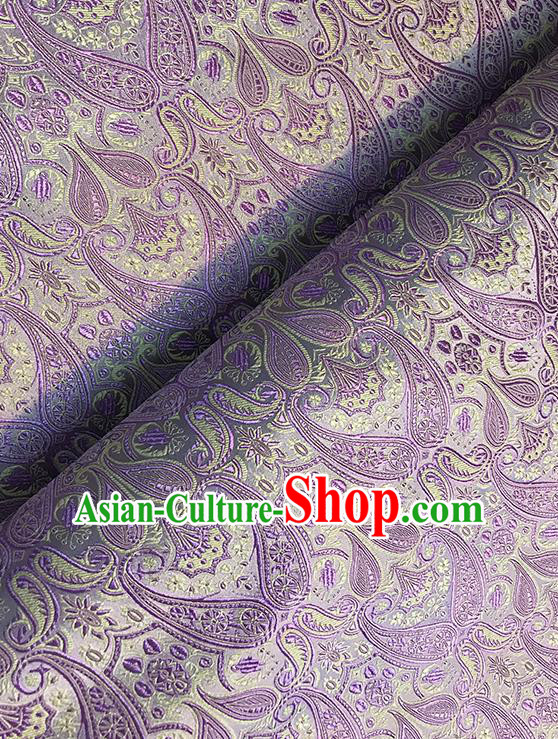 Asian Chinese Brocade Traditional Purple Pattern Fabric Silk Fabric Chinese Fabric Material