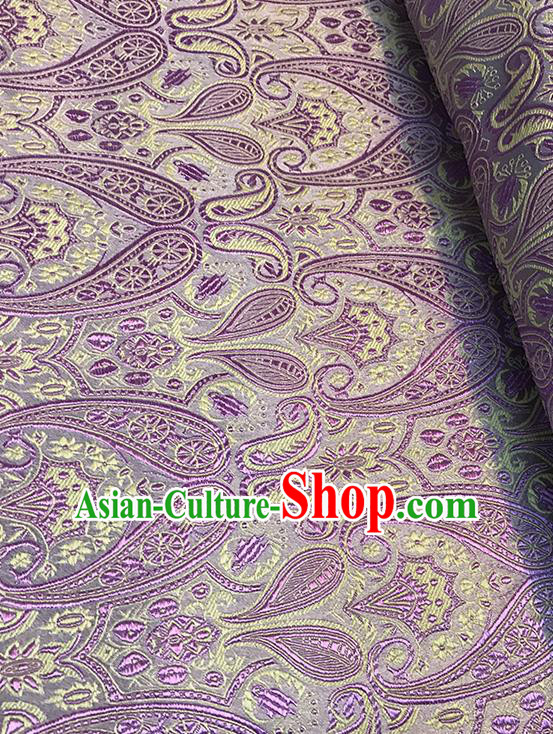 Asian Chinese Brocade Traditional Purple Pattern Fabric Silk Fabric Chinese Fabric Material