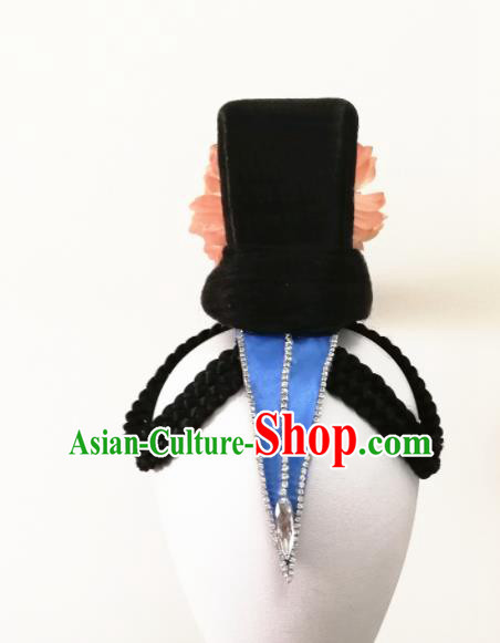Chinese Traditional Folk Dance Wig and Hair Accessories Classical Dance Headwear for Women