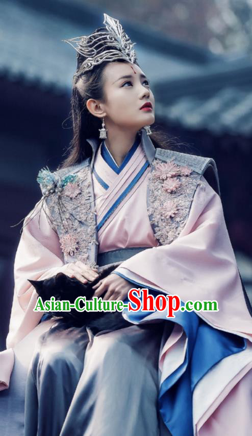 Chinese Ancient Peri Costumes Traditional Princess Swordsman Hanfu Dress