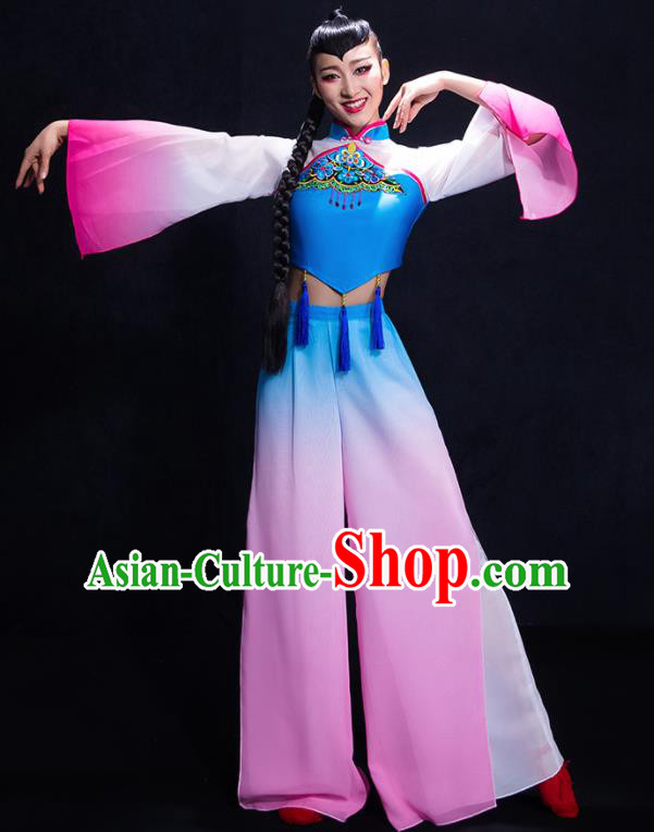 Chinese Traditional Yangko Dance Clothing Classical Umbrella Dance Costume for Women