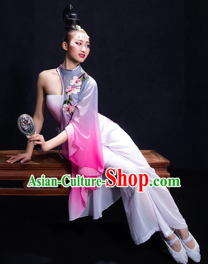 Chinese Traditional Yangko Dance Umbrella Dance Clothing Classical Dance Costume for Women