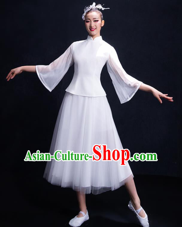 Chinese Traditional Umbrella Dance Chorus Clothing Classical Dance Costume for Women