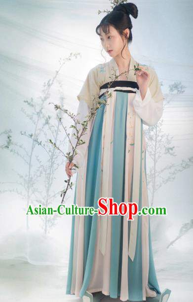 Traditional Chinese Tang Dynasty Princess Costumes Ancient Fairy Embroidered Hanfu Dress for Women