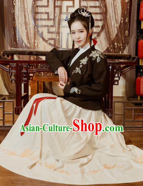 Traditional Chinese Ming Dynasty Princess Embroidered Costumes Complete Set for Rich Women