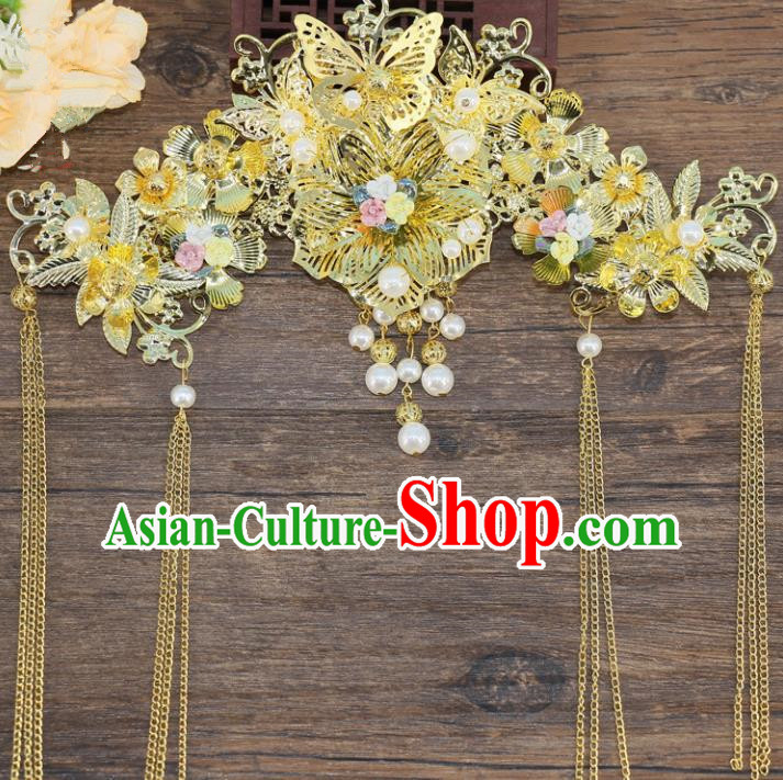 Chinese Traditional Hair Accessories Ancient Hanfu Phoenix Coronet Hairpins for Women