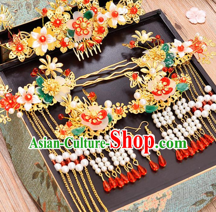 Chinese Traditional Hair Accessories Ancient Hanfu Butterfly Hair Comb Hairpins Complete Set for Women