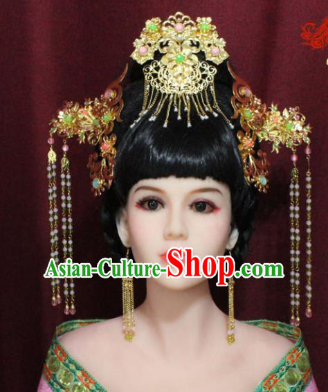 Chinese Ancient Princess Hair Accessories Tang Dynasty Queen Phoenix Coronet Hairpins for Women