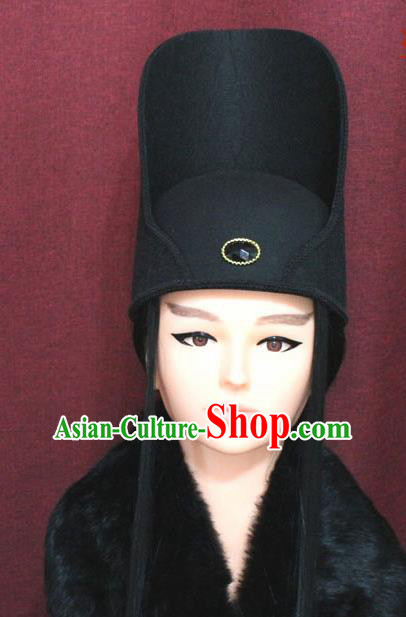 Chinese Traditional Swordsman Hair Accessories Ancient Tang Dynasty Imperial Bodyguard Hat for Men