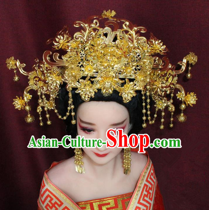 Chinese Ancient Handmade Hair Accessories Empress Phoenix Coronet Hairpins for Women