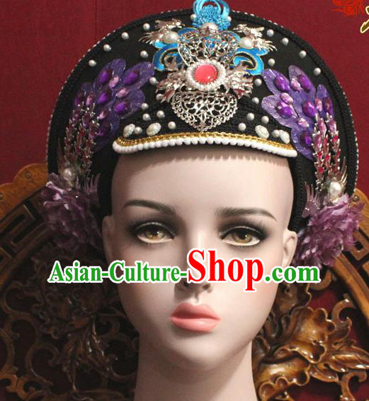 Chinese Ancient Qing Dynasty Empress Handmade Phoenix Coronet Hair Accessories Hairpins for Women